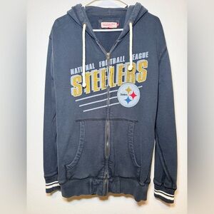 Mitchell & Ness Navy Pittsburgh Steelers Hoodie Zip Up Vintage Style